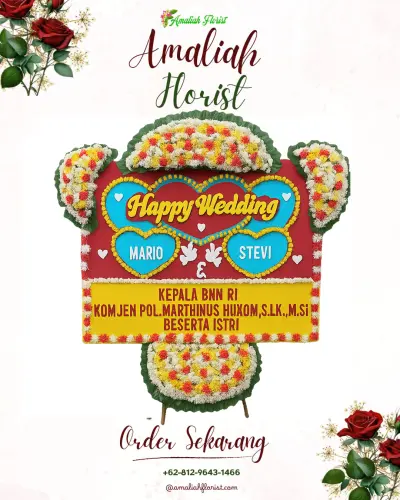 Karangan Papan Bunga Pernikahan di Kapuk
